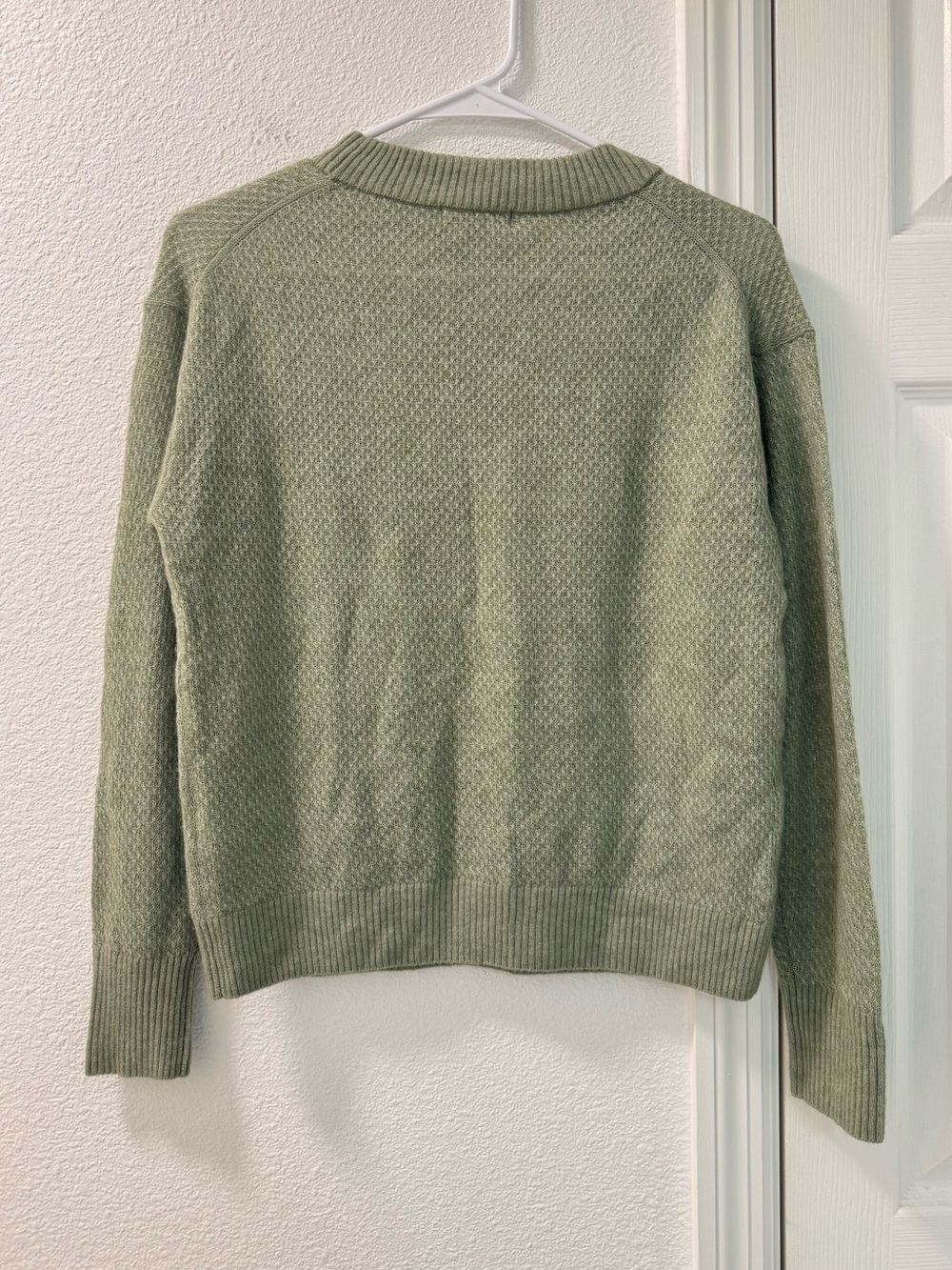 Quince Baby Alpaca-Wool Diamond Stitch Crew longsleeve size small green - Picture 3 of 6